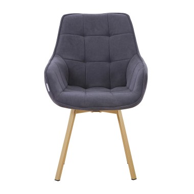 Стул-кресло EELLIOT 360 велюр АП темно-серый/шампань