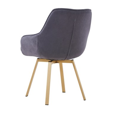 Стул-кресло EELLIOT 360 велюр АП темно-серый/шампань