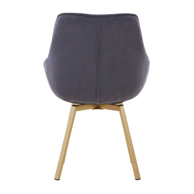 Стул-кресло EELLIOT 360 велюр АП темно-серый/шампань