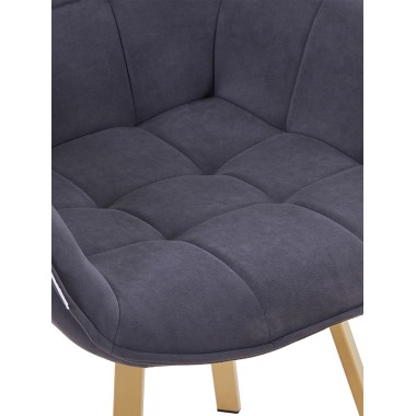 Стул-кресло EELLIOT 360 велюр АП темно-серый/шампань