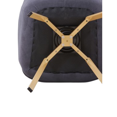 Стул-кресло EELLIOT 360 велюр АП темно-серый/шампань