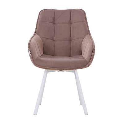 Стул-кресло EELLIOT 360 велюр мокко/белый