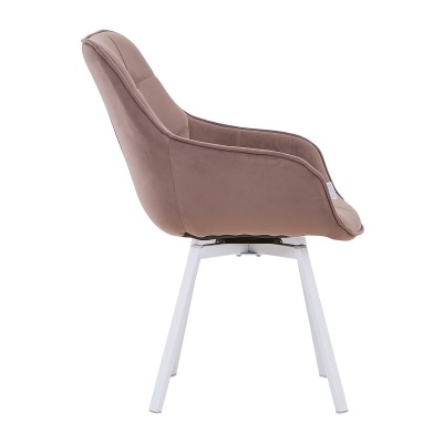 Стул-кресло EELLIOT 360 велюр мокко/белый