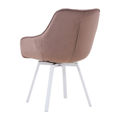 Стул-кресло EELLIOT 360 велюр мокко/белый