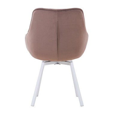 Стул-кресло EELLIOT 360 велюр мокко/белый