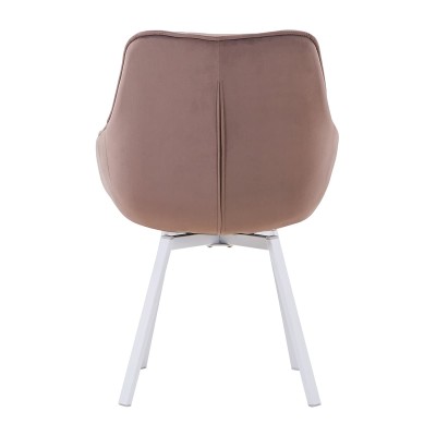 Стул-кресло EELLIOT 360 велюр мокко/белый