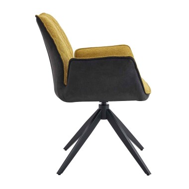 Стул-кресло TERESSA 360 ткань Горчичный/темно-серый/черный