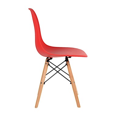 Стул пластиковый Eames DSW алый/красный