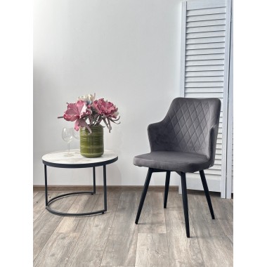 Стул мягкий (2 шт.) ХАНТ 360, велюр Дива-10 Темно-серый/черный