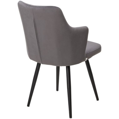 Стул мягкий (2 шт.) ХАНТ 360, велюр Дива-10 Темно-серый/черный