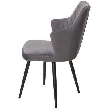 Стул мягкий (2 шт.) ХАНТ 360, велюр Дива-10 Темно-серый/черный