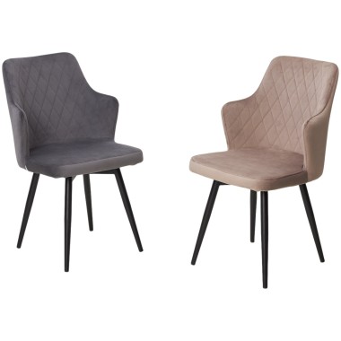 Стул мягкий (2 шт.) ХАНТ 360, велюр Дива-05 Латте/черный