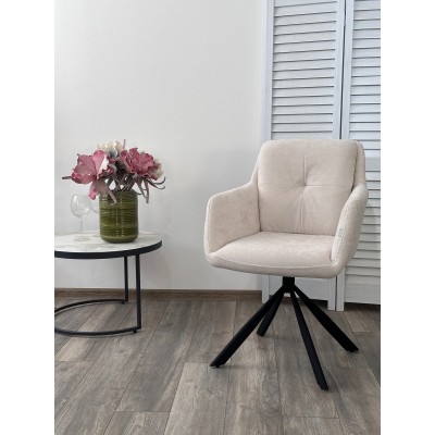 Стул-кресло поворотный ФЕДЕРИКО ДАНС 180 град. NORDIC 11 Молочный/черный