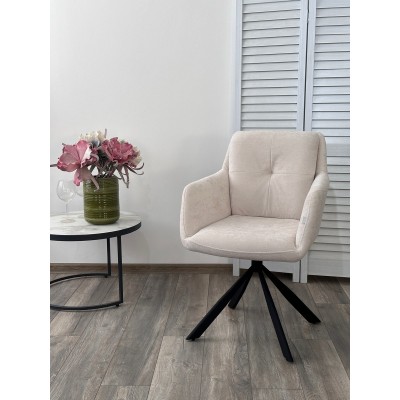 Стул-кресло поворотный ФЕДЕРИКО ДАНС 180 град. NORDIC 11 Молочный/черный