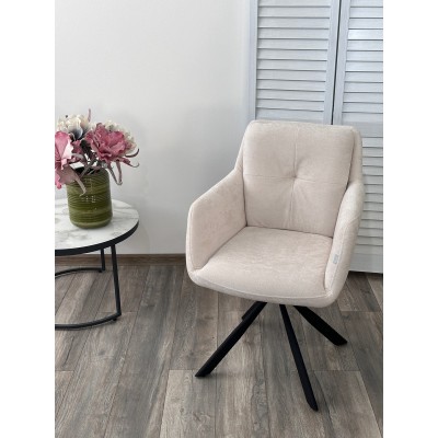 Стул-кресло поворотный ФЕДЕРИКО ДАНС 180 град. NORDIC 11 Молочный/черный