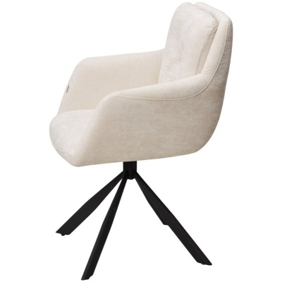 Стул-кресло поворотный ФЕДЕРИКО ДАНС 180 град. NORDIC 11 Молочный/черный