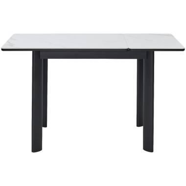 Стол обеденный раздвижной ТЕТ-А-ТЕТ 90 белый мрамор/Черный