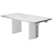 Стол обеденный раздвижной МОЦАРТ 200 стекло Белый мрамор/Белый