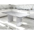 Стол обеденный раздвижной МОЦАРТ 200 стекло Белый мрамор/Белый