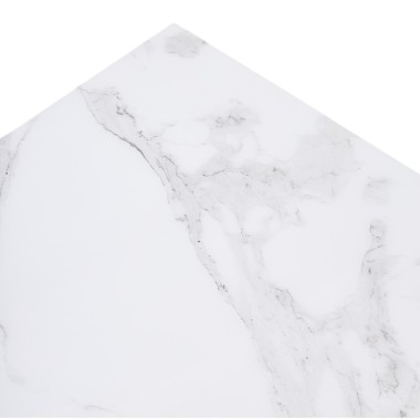 Стол обеденный раздвижной МОЦАРТ 200 стекло Белый мрамор/Белый