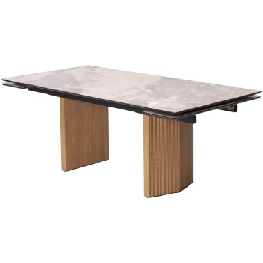 Стол обеденный раздвижной МОЦАРТ 200 стекло Каталония/Дуб монтана