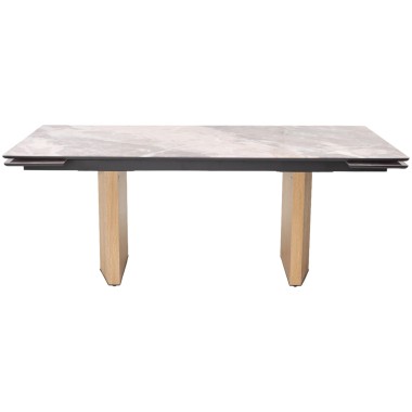 Стол обеденный раздвижной МОЦАРТ 200 стекло Каталония/Дуб монтана