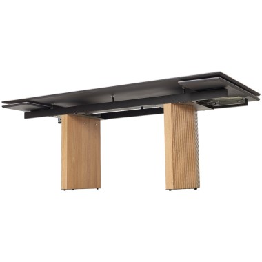 Стол обеденный раздвижной МОЦАРТ 200 стекло Каталония/Дуб монтана