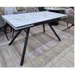Стол обеденный раздвижной ЛИБЕРТИ 180 Cold Jade, керамика белый/Черный