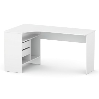 Письменный стол СПм-25 Левый, ЛДСП Белый