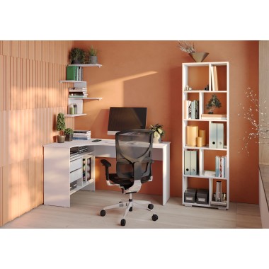 Письменный стол СПм-25 Левый, ЛДСП Белый