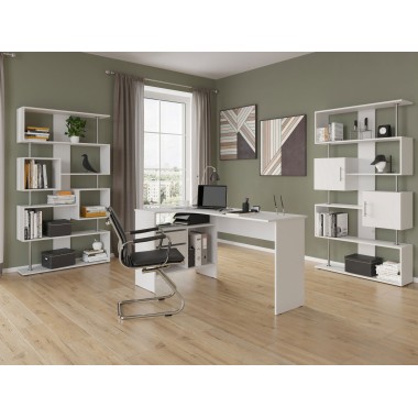 Письменный стол СПм-25 Правый, ЛДСП Белый