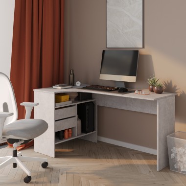 Письменный стол СПм-25 Правый, ЛДСП Бетон