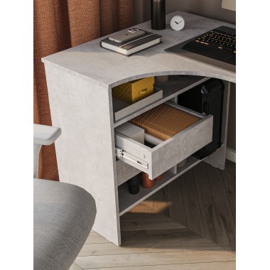 Письменный стол СПм-25 Правый, ЛДСП Бетон