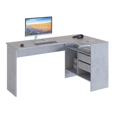 Письменный стол СПм-25 Правый, ЛДСП Бетон