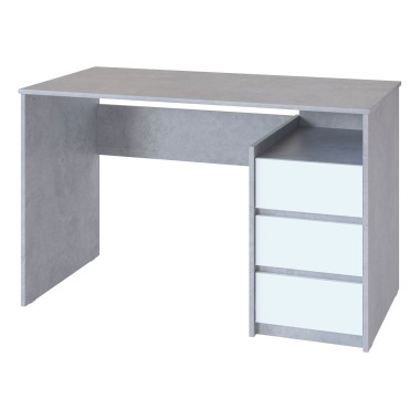 Письменный стол с ящиками СПм-21, Бетон / Белый