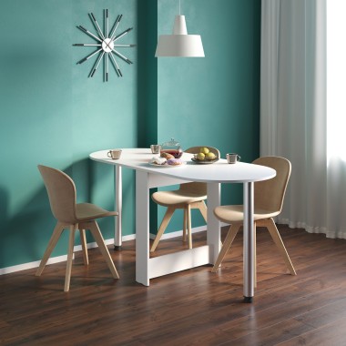 Кухонный стол СП-17, раскладной, металл/ЛДСП Белый