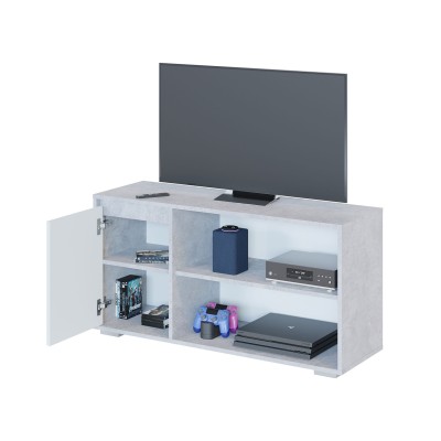 ТВ-тумба Т-2, напольная, ЛДСП Бетон / Белый