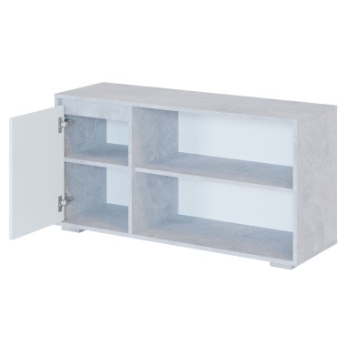 ТВ-тумба Т-2, напольная, ЛДСП Бетон / Белый