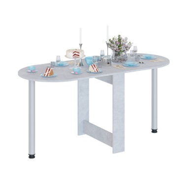 Кухонный стол СП-17, раскладной, металл/ЛДСП Бетон