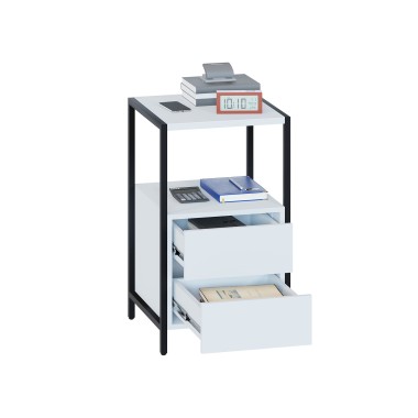 Тумба узкая КТ-400, металл/ЛДСП Белый