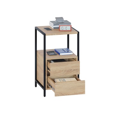 Тумба узкая КТ-400, металл/ЛДСП Дуб Сонома