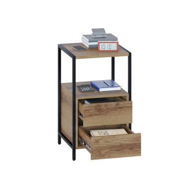 Тумба узкая КТ-400, металл/ЛДСП Дуб Делано