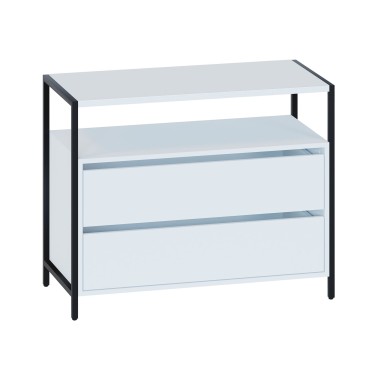 Комод широкий Т-400, металл/ЛДСП Белый