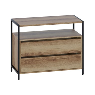 Комод широкий Т-400, металл/ЛДСП Дуб Делано