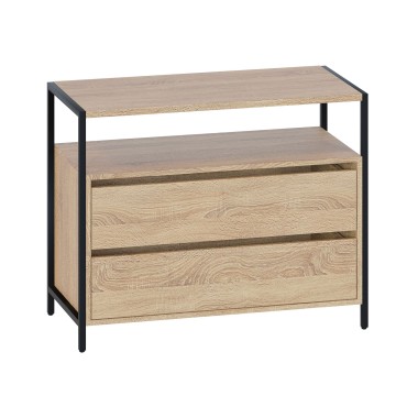 Комод широкий Т-400, металл/ЛДСП Дуб Сонома