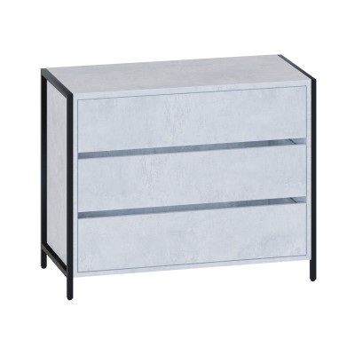 Комод широкий Т-401, металл/ЛДСП Бетон