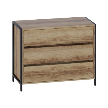 Комод широкий Т-401, металл/ЛДСП Дуб Делано