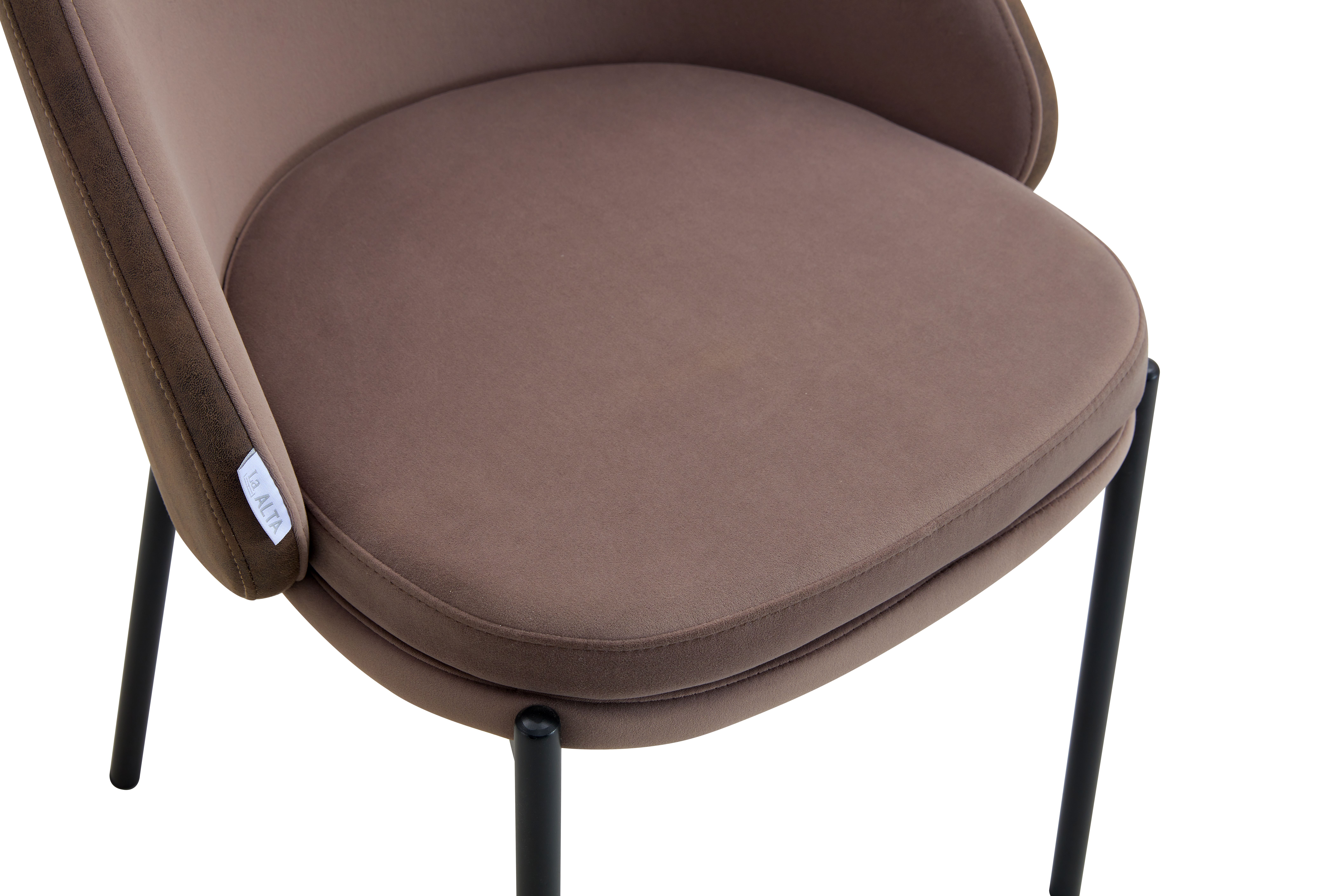 Стул мягкий DEBI ткань коричневый/черный