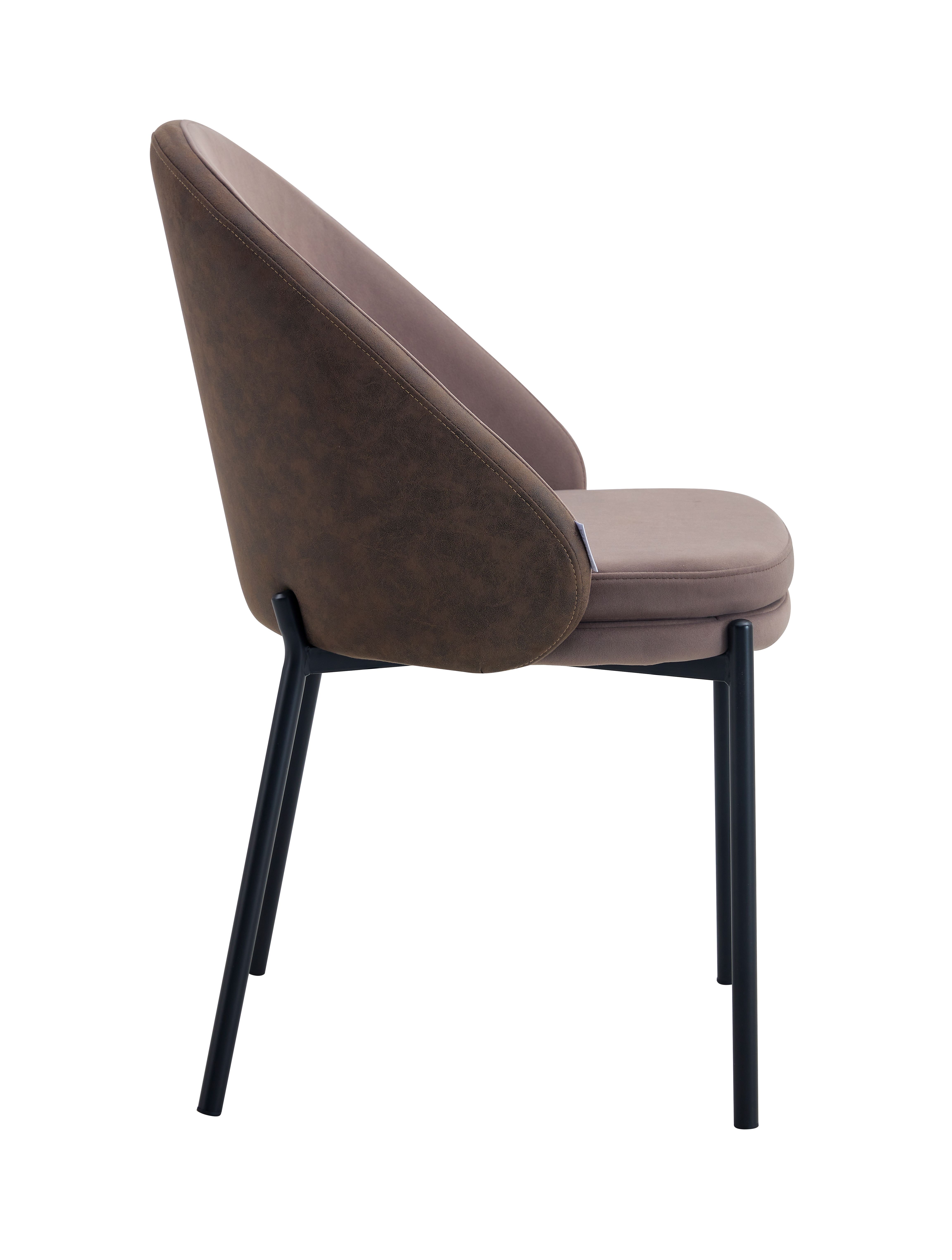 Стул мягкий DEBI ткань коричневый/черный